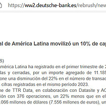 El mercado transaccional de Amrica Latina moviliz un 10% de capital en el primer trimestre